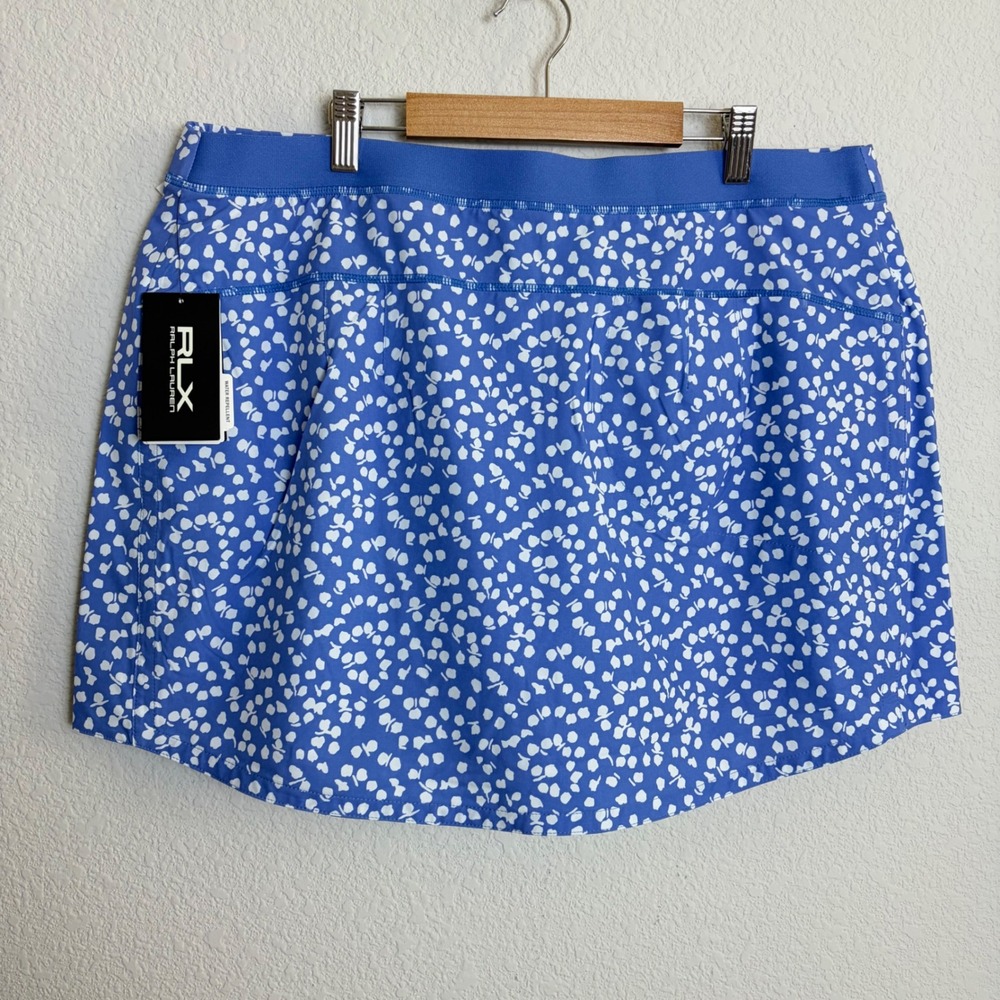 RLX Ralph Lauren Golf Concept 1 Skort Blue Multi Floral Water Repellent XL NEW - Picture 5 of 8